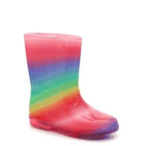 Olive & Edie Girls Rainbow Rain Boots Size 5 US NEW!